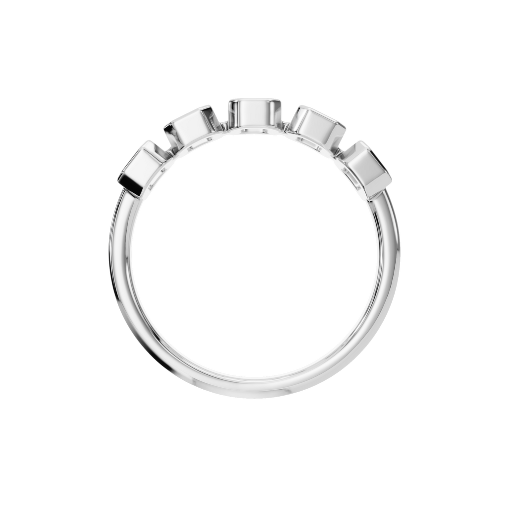 EMERALD BEZEL HALF ETERNITY WEDDING BAND