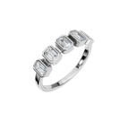 EMERALD BEZEL HALF ETERNITY WEDDING BAND