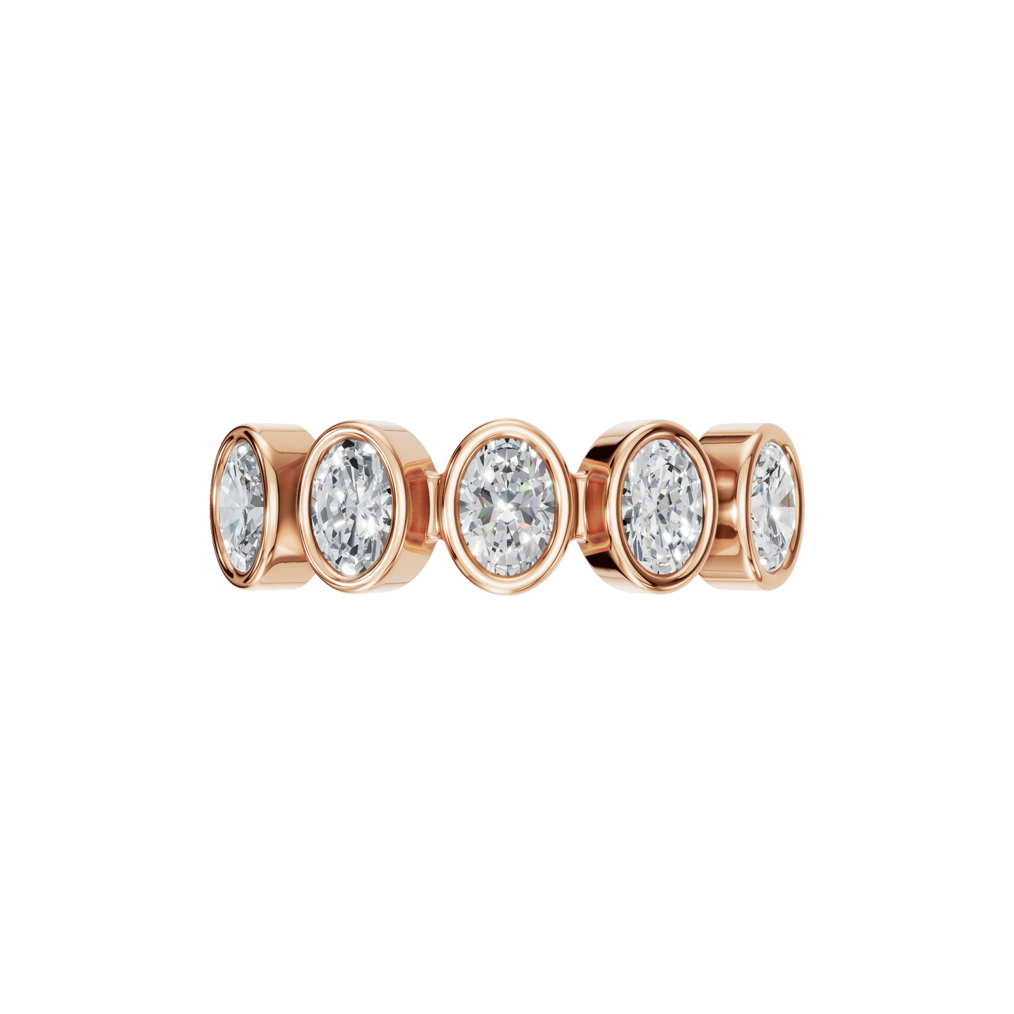 OVAL HALF ETERNITY BEZEL WEDDING RING - M&D Signature Jewels