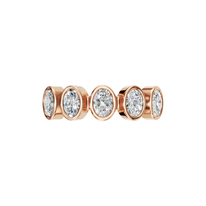 OVAL HALF ETERNITY BEZEL WEDDING RING - M&D Signature Jewels