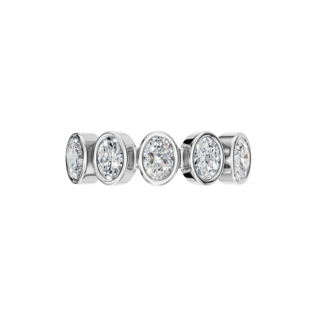 OVAL HALF ETERNITY BEZEL WEDDING RING