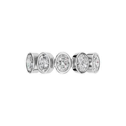 OVAL HALF ETERNITY BEZEL WEDDING RING - M&D Signature Jewels