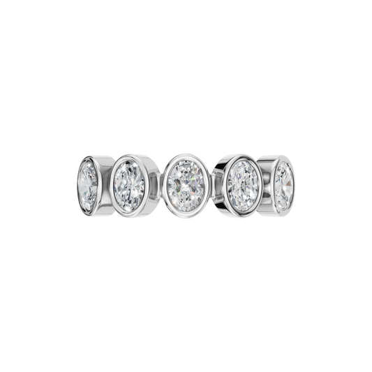 OVAL HALF ETERNITY BEZEL WEDDING RING