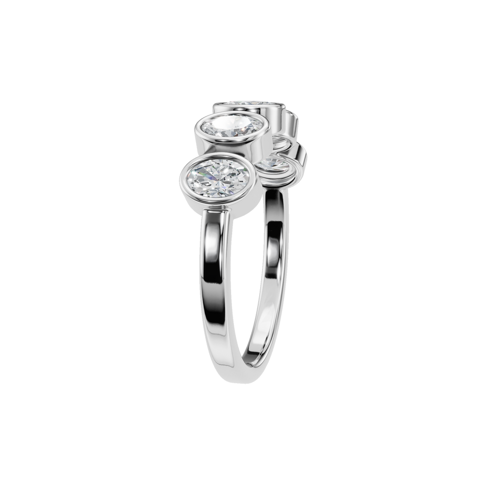 OVAL HALF ETERNITY BEZEL WEDDING RING