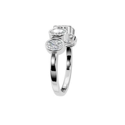 OVAL HALF ETERNITY BEZEL WEDDING RING - M&D Signature Jewels