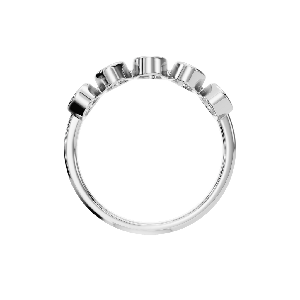 OVAL HALF ETERNITY BEZEL WEDDING RING