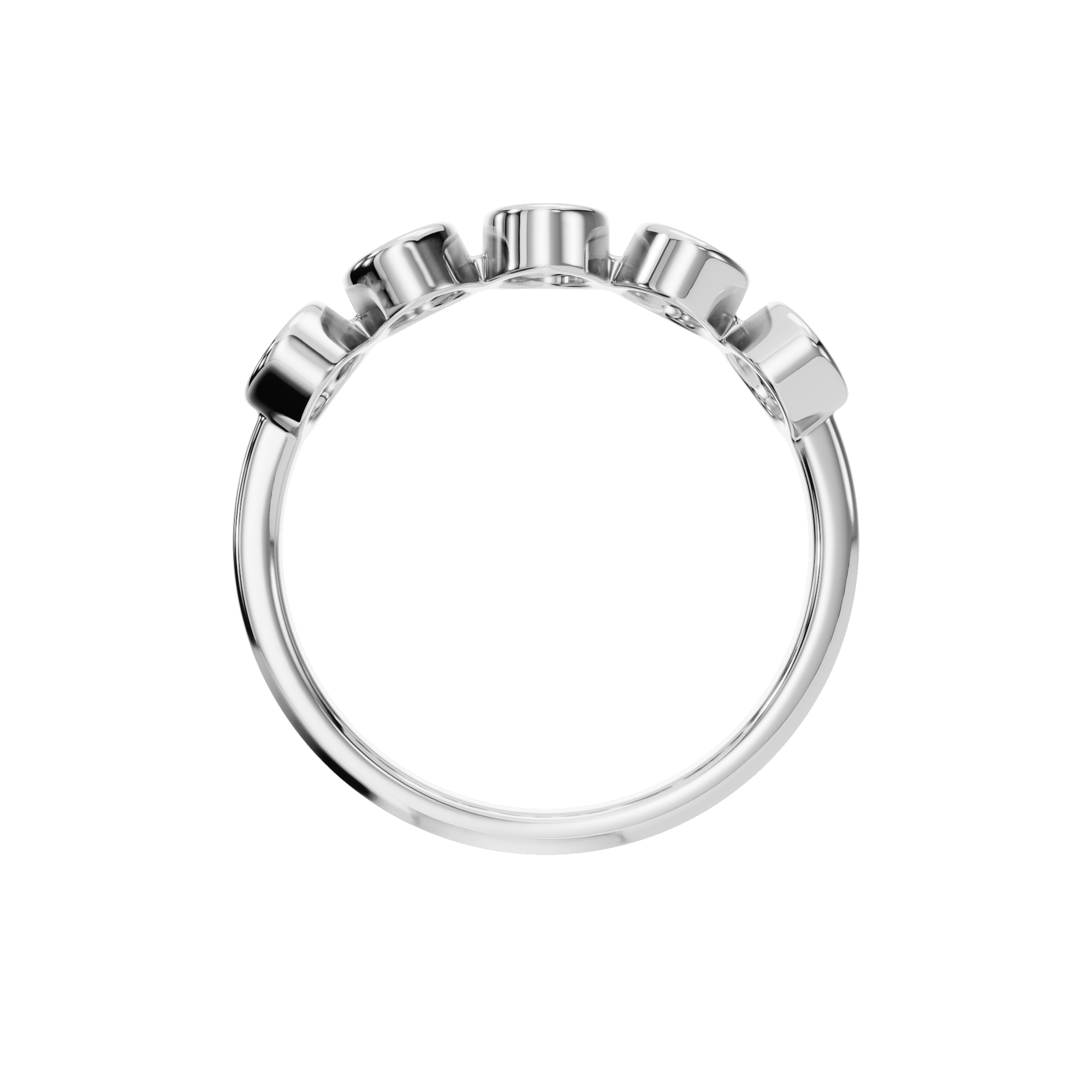 OVAL HALF ETERNITY BEZEL WEDDING RING