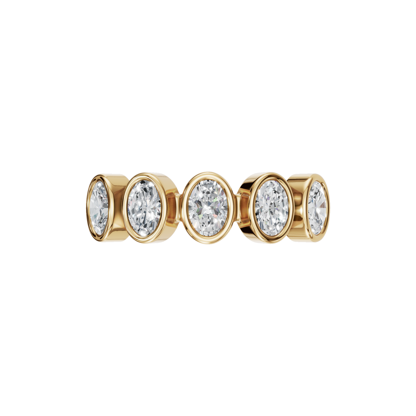 OVAL HALF ETERNITY BEZEL WEDDING RING - M&D Signature Jewels