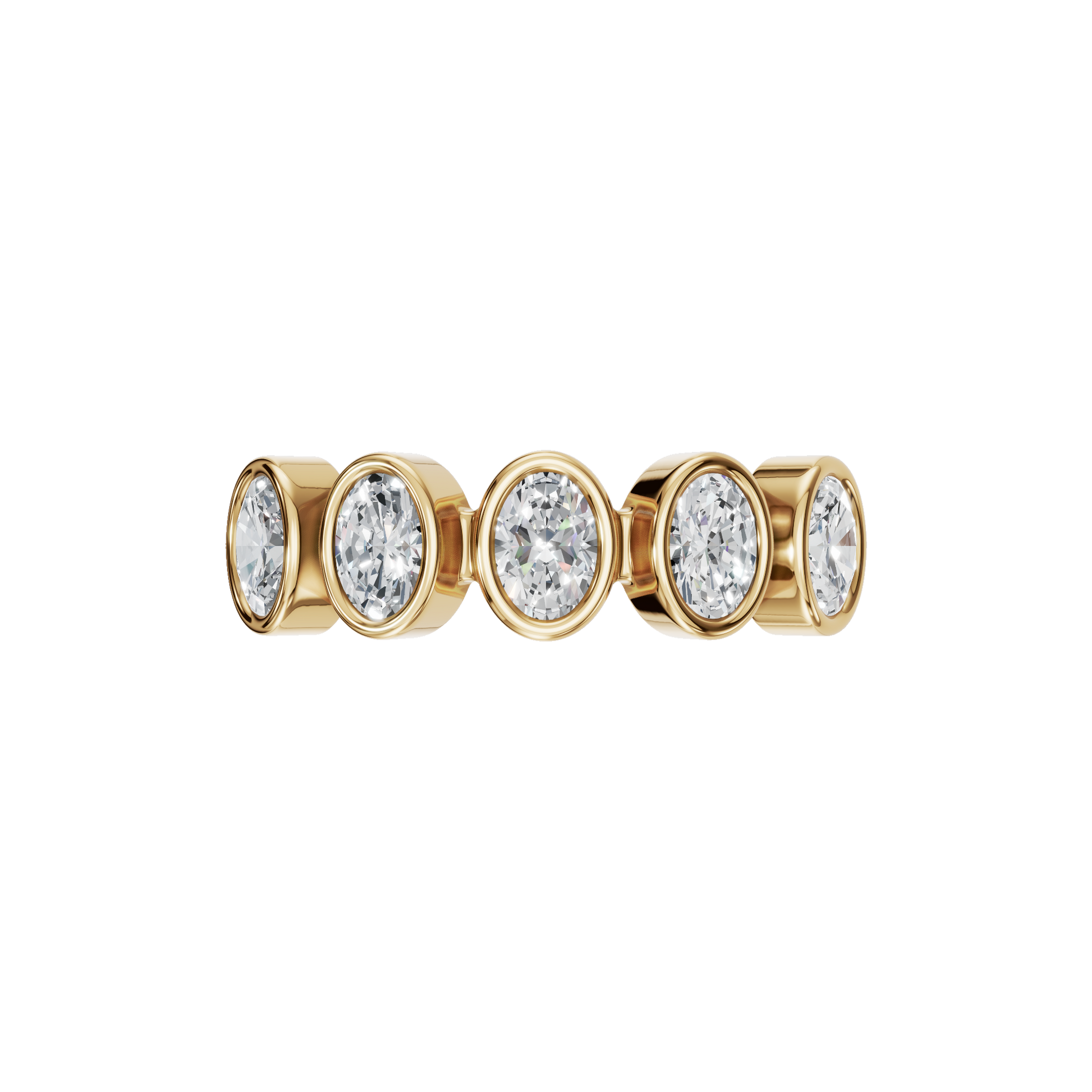 OVAL HALF ETERNITY BEZEL WEDDING RING - M&D Signature Jewels