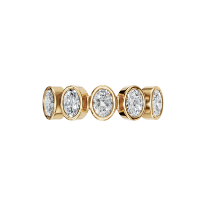 OVAL HALF ETERNITY BEZEL WEDDING RING - M&D Signature Jewels