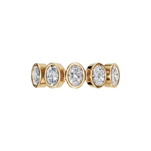 OVAL HALF ETERNITY BEZEL WEDDING RING - M&D Signature Jewels