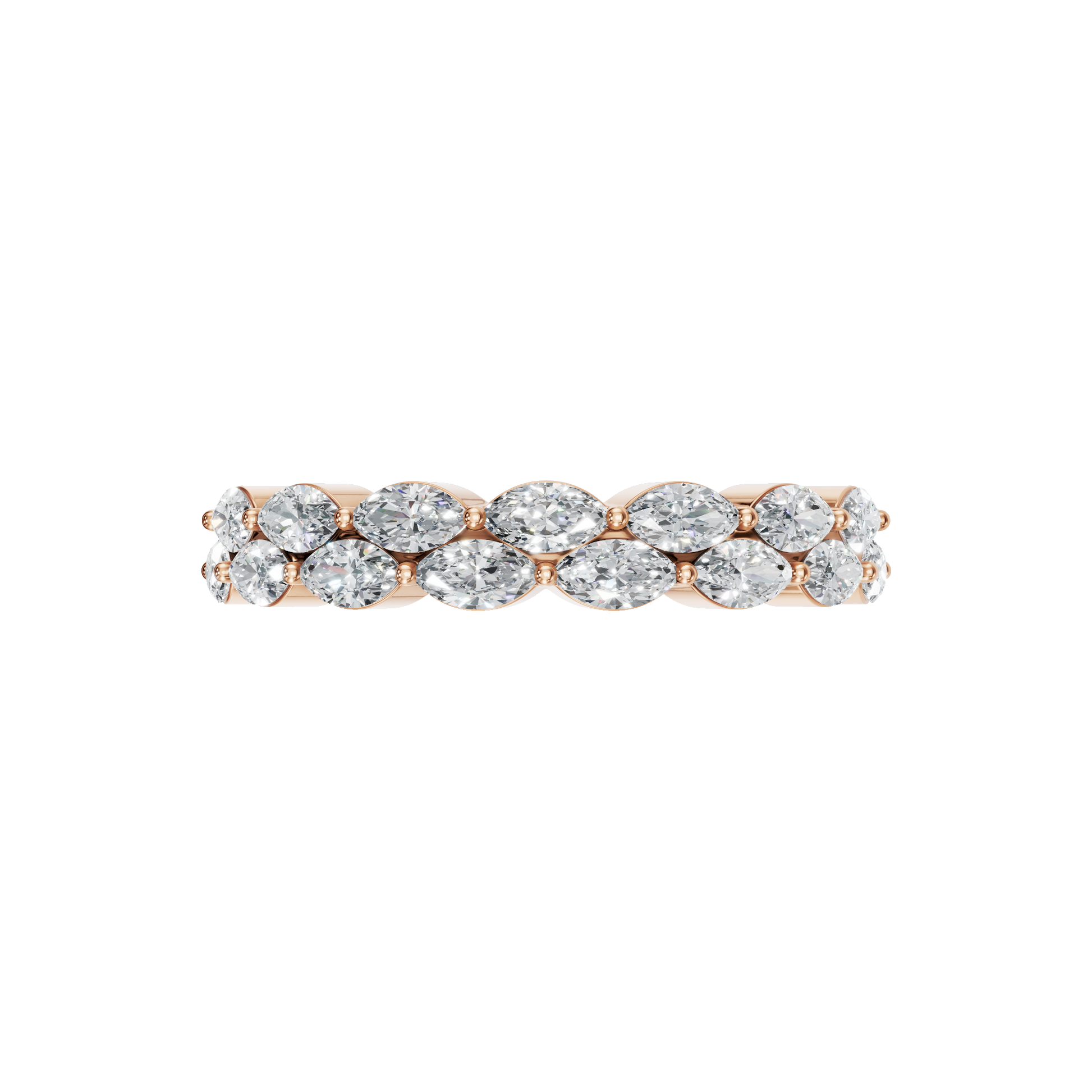 TWO ROW MARQUISE WEDDING BAND - M&D Signature Jewels