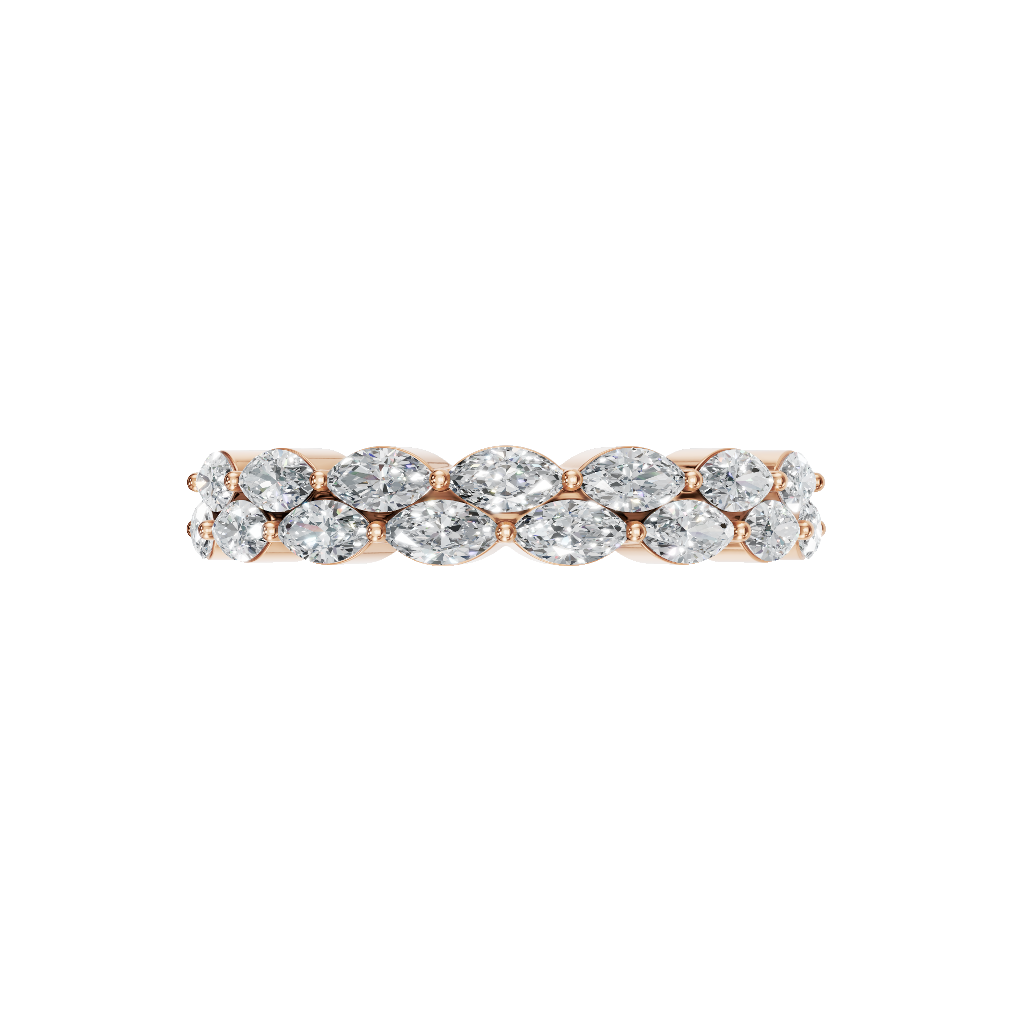 TWO ROW MARQUISE WEDDING BAND