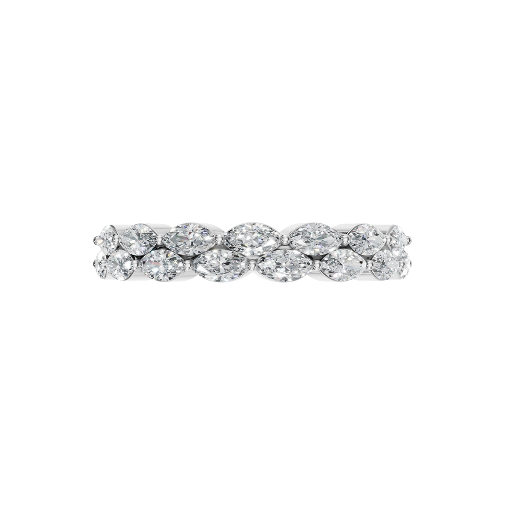 TWO ROW MARQUISE WEDDING BAND