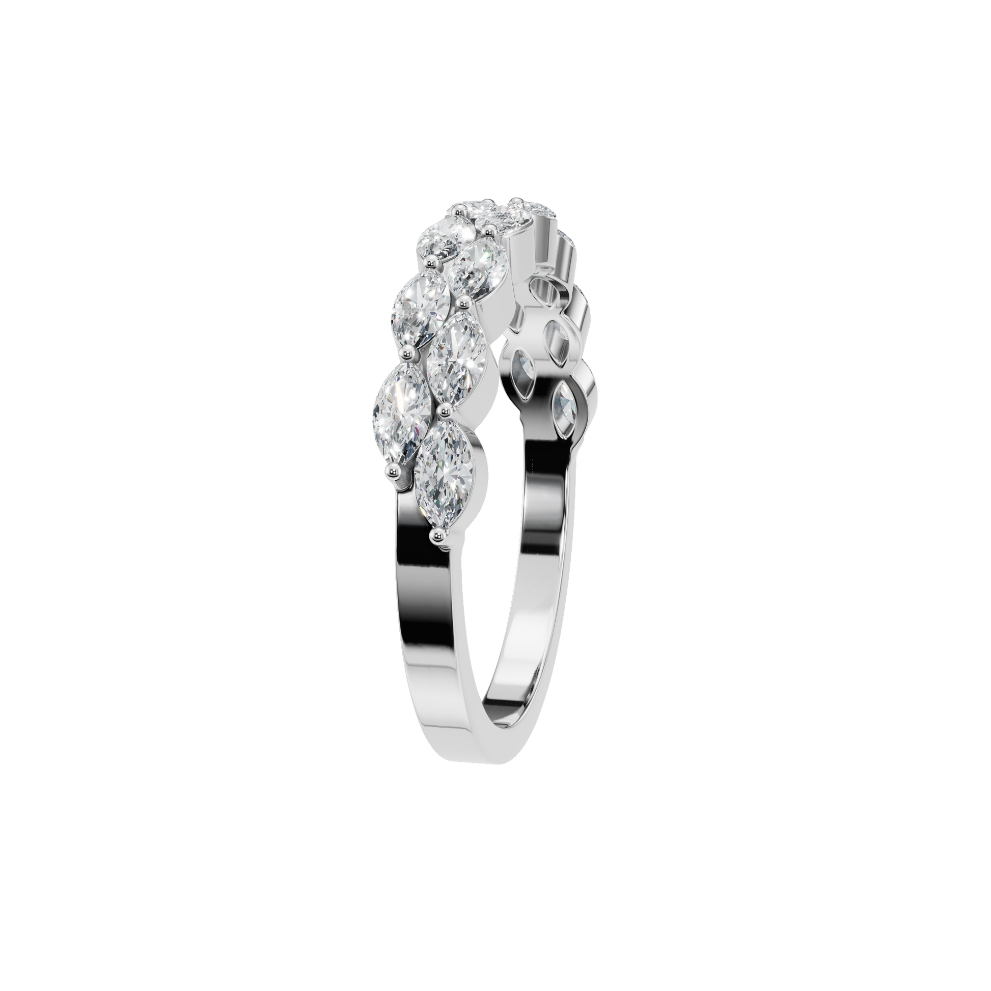 TWO ROW MARQUISE WEDDING BAND - M&D Signature Jewels