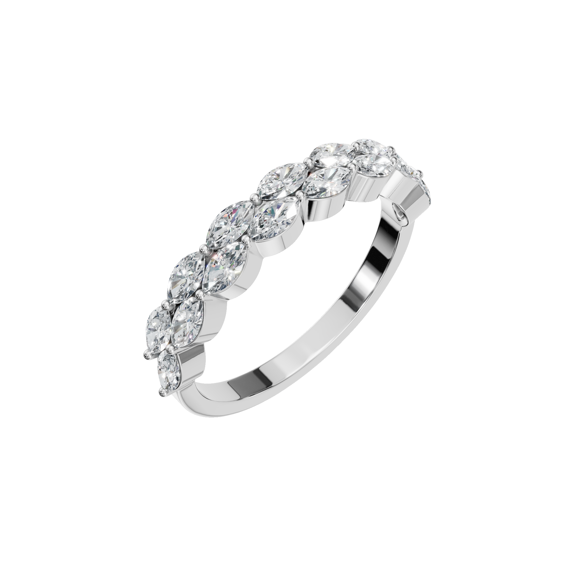 TWO ROW MARQUISE WEDDING BAND