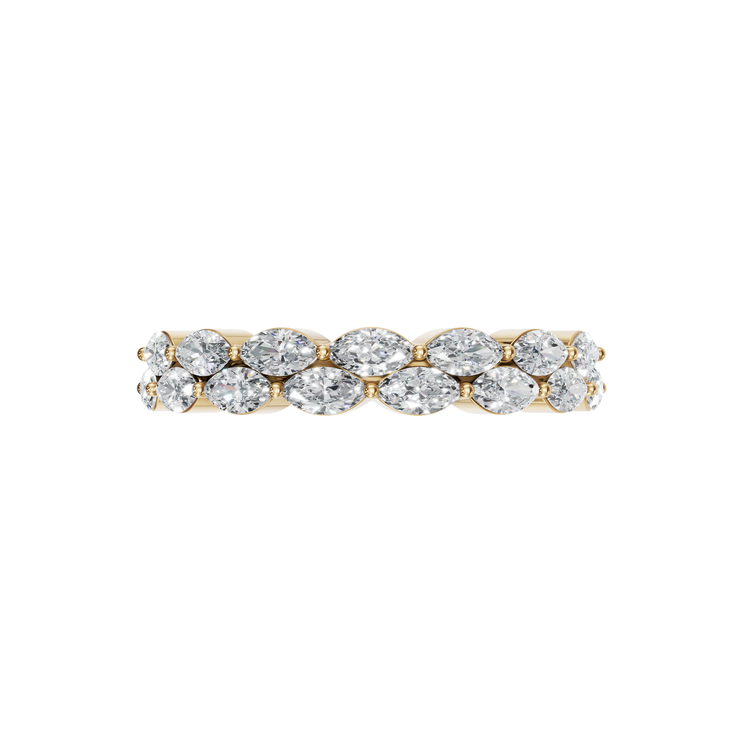 TWO ROW MARQUISE WEDDING BAND - M&D Signature Jewels