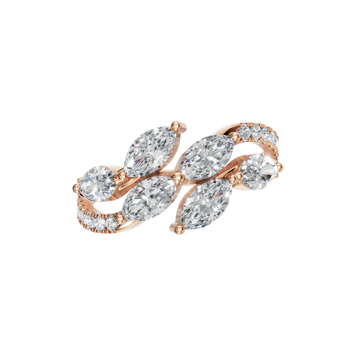 MARQUISE PAVE WEDDING BAND - M&D Signature Jewels
