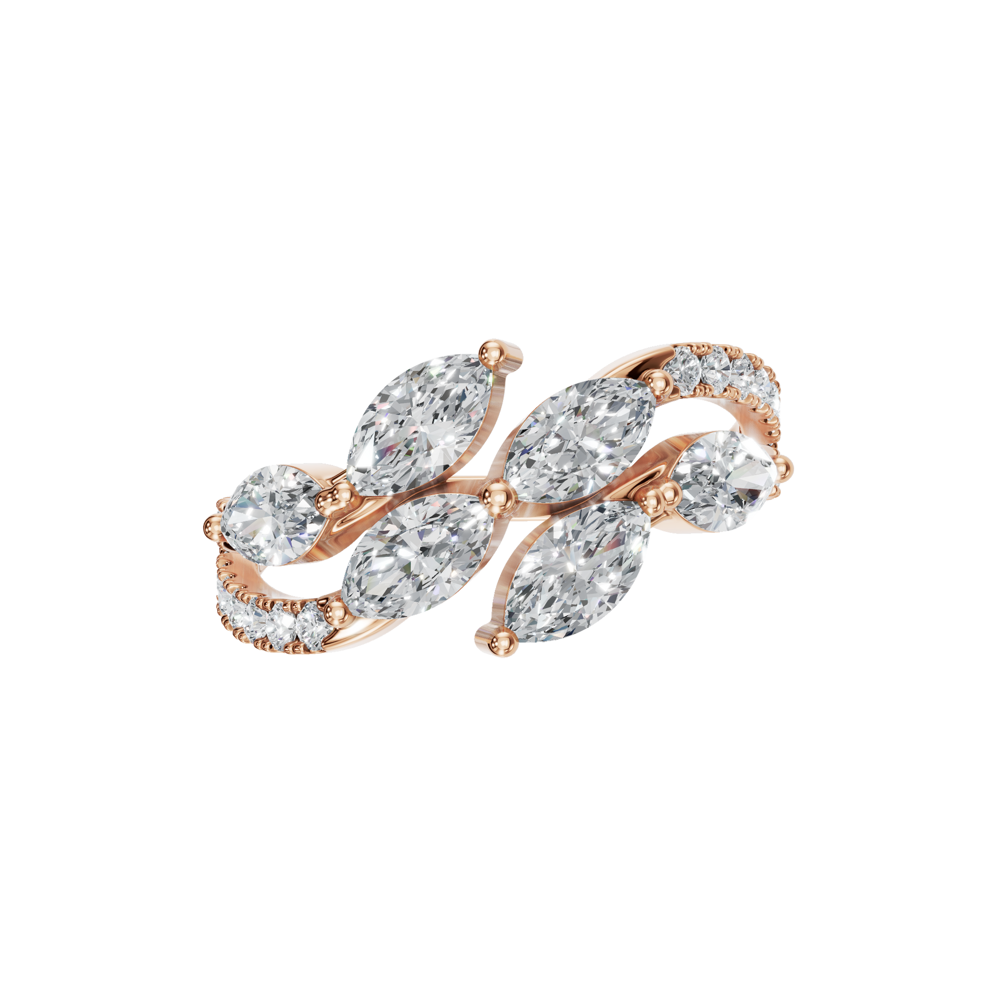 MARQUISE PAVE WEDDING BAND - M&D Signature Jewels