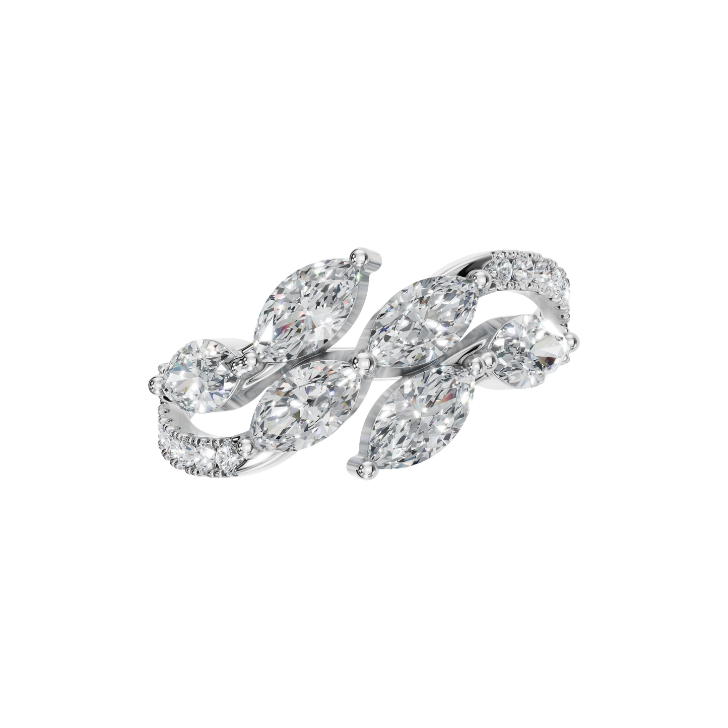 MARQUISE PAVE WEDDING BAND - M&D Signature Jewels
