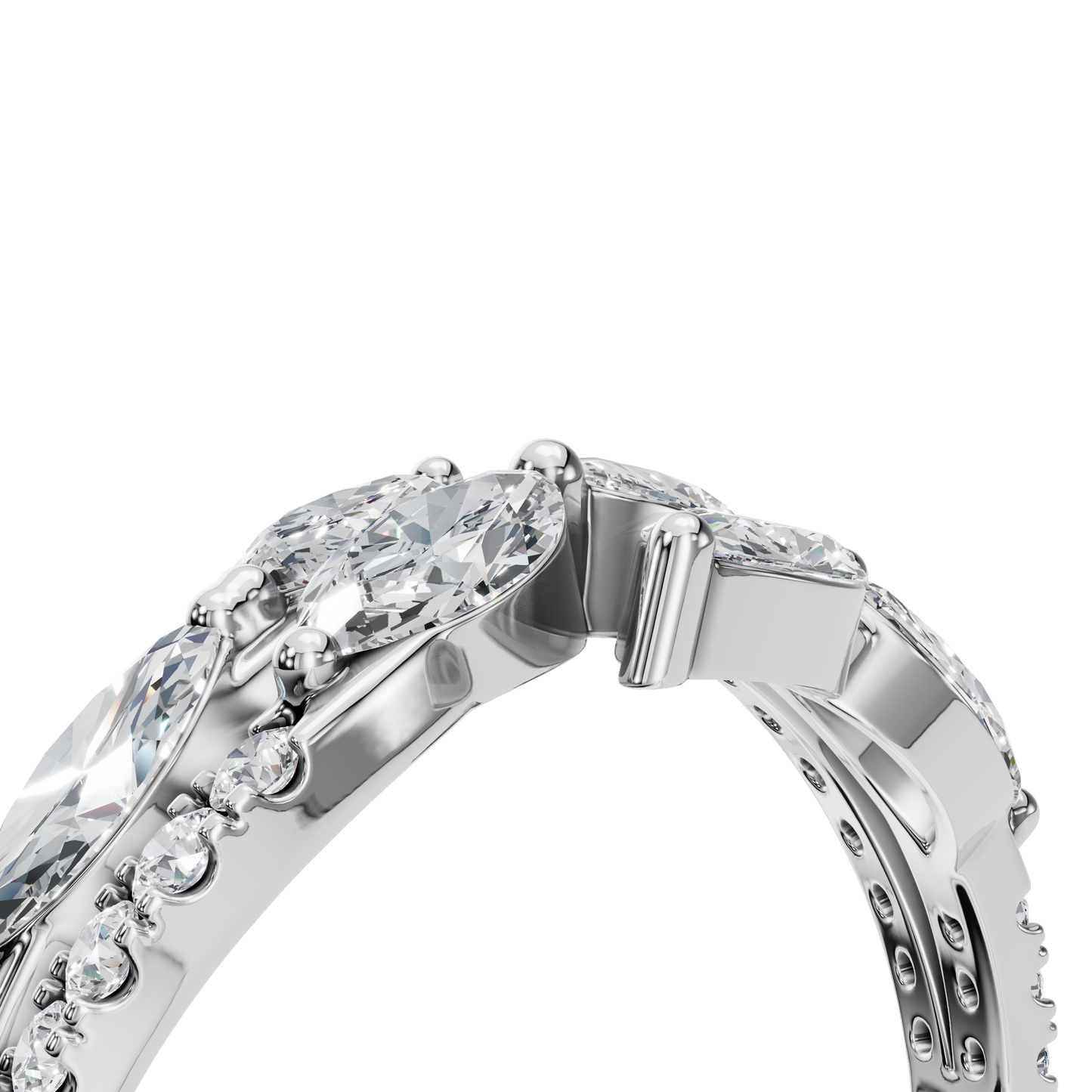 MARQUISE PAVE WEDDING BAND - M&D Signature Jewels