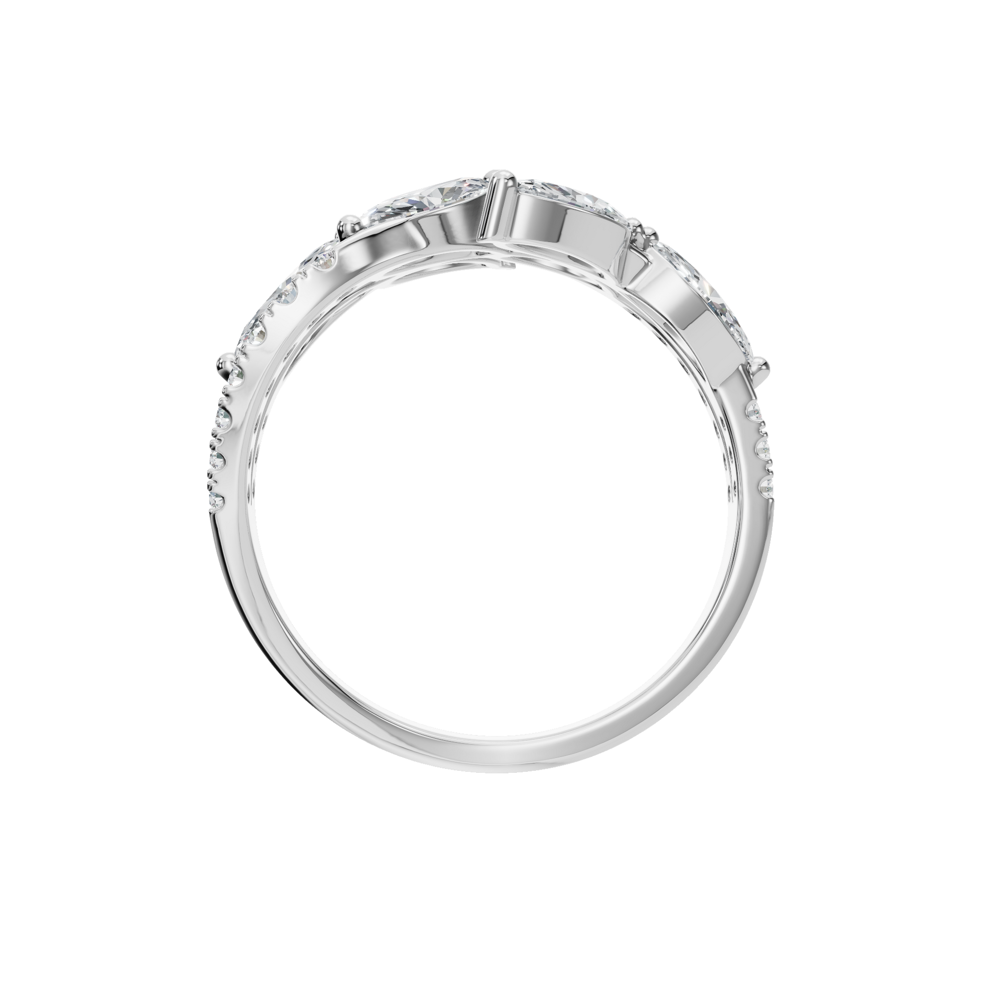 MARQUISE PAVE WEDDING BAND - M&D Signature Jewels