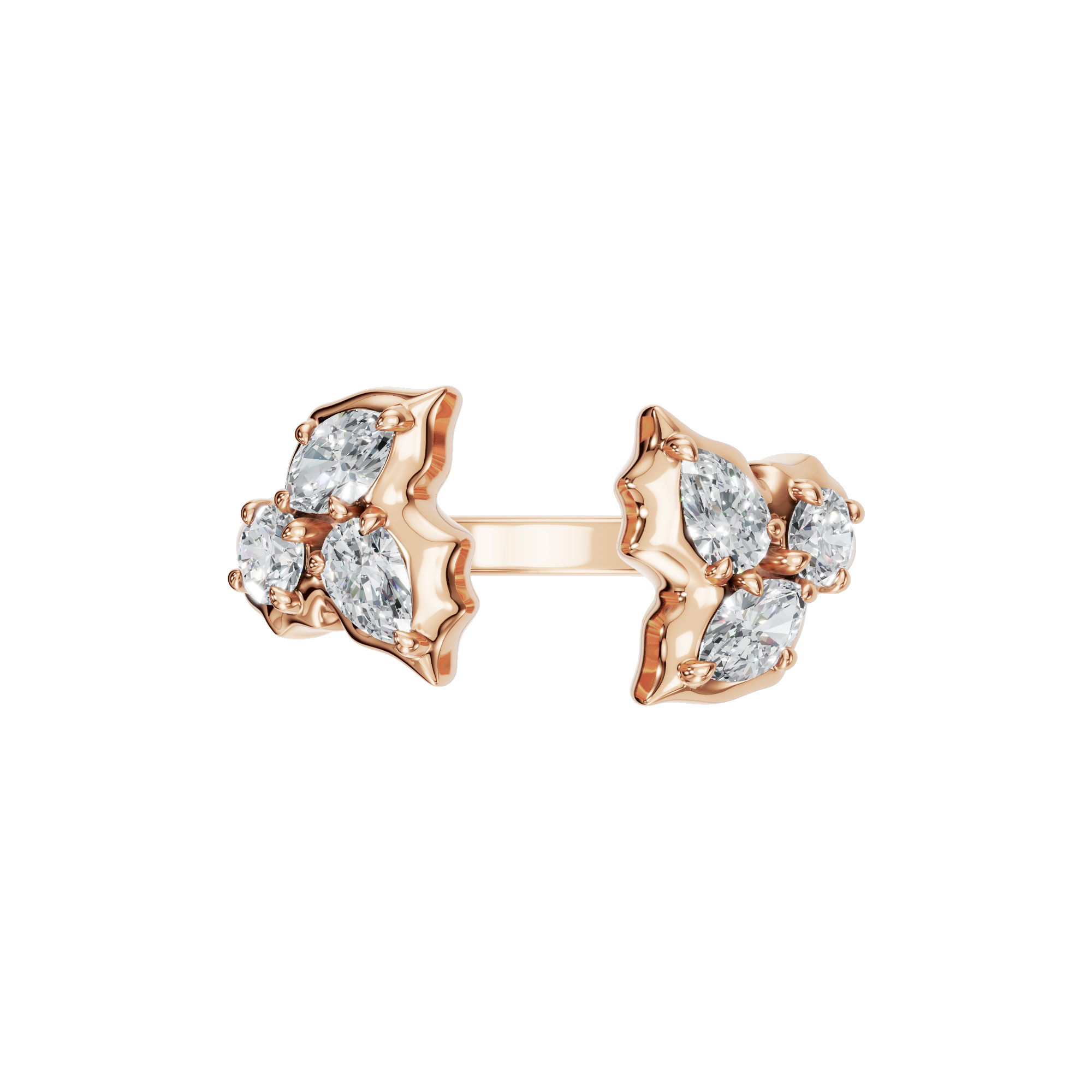 3 STONE OPEN RING