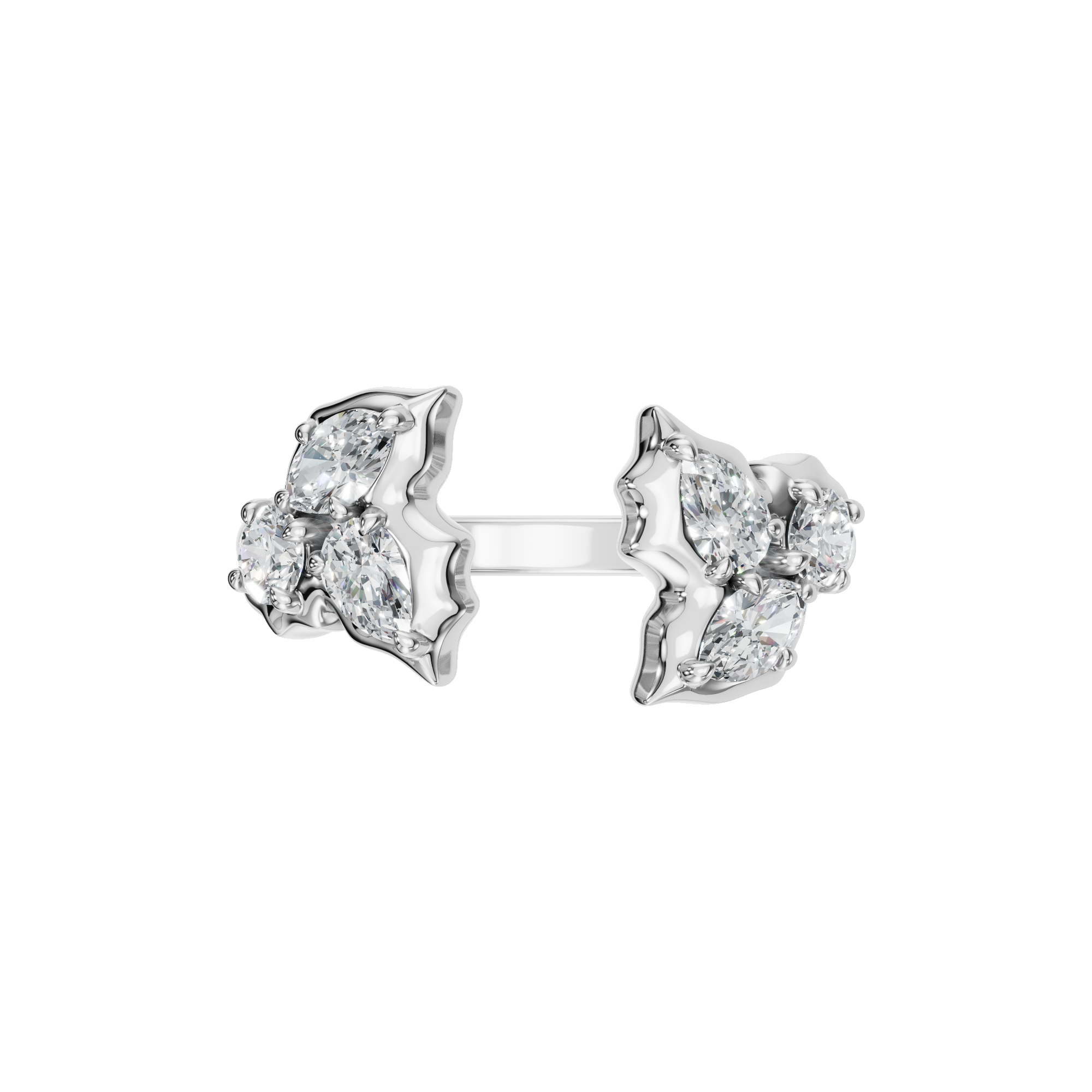 3 STONE OPEN RING