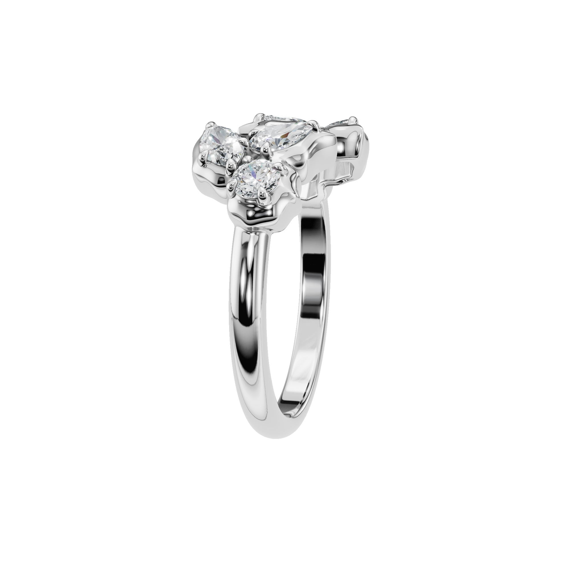 3 STONE OPEN RING