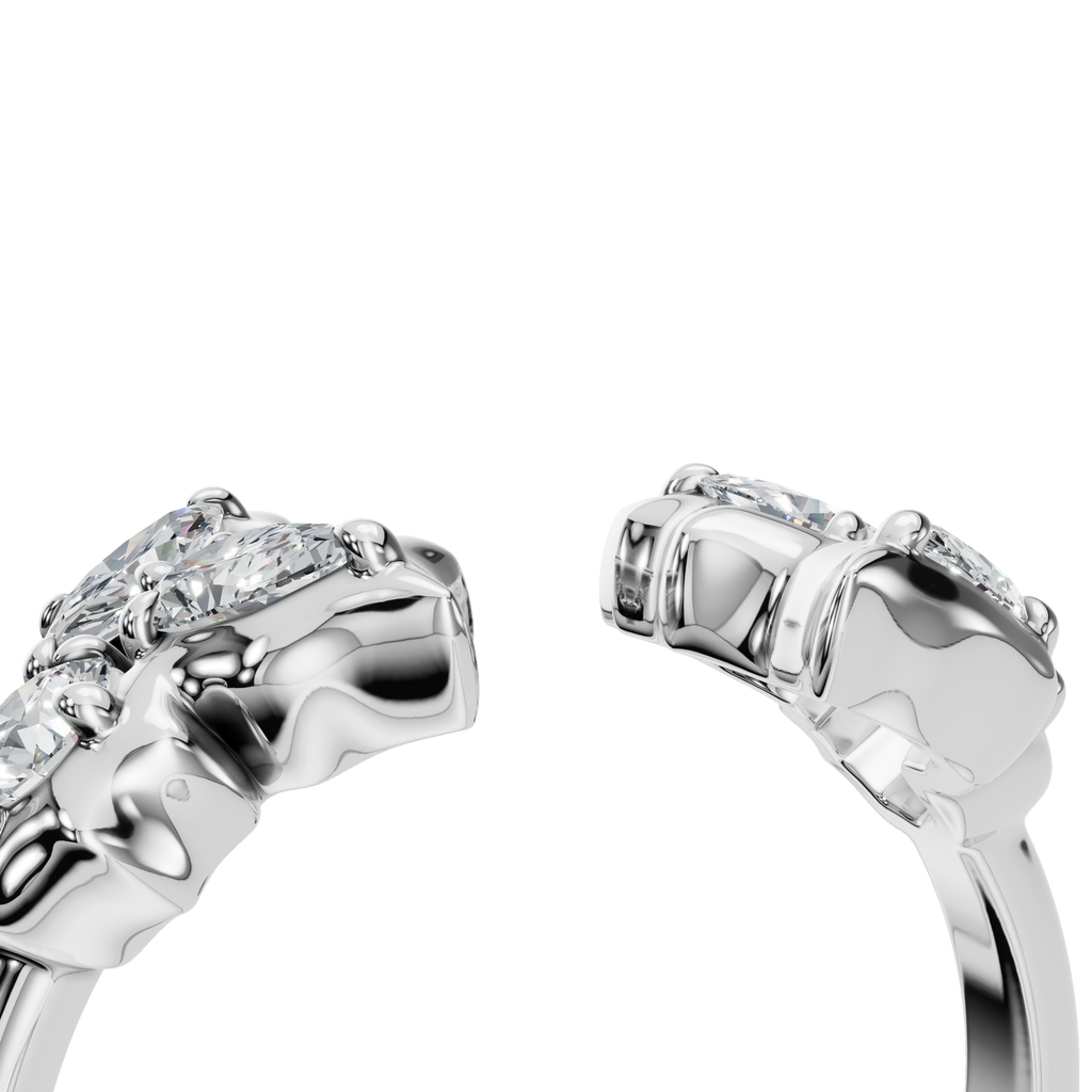 3 STONE OPEN RING