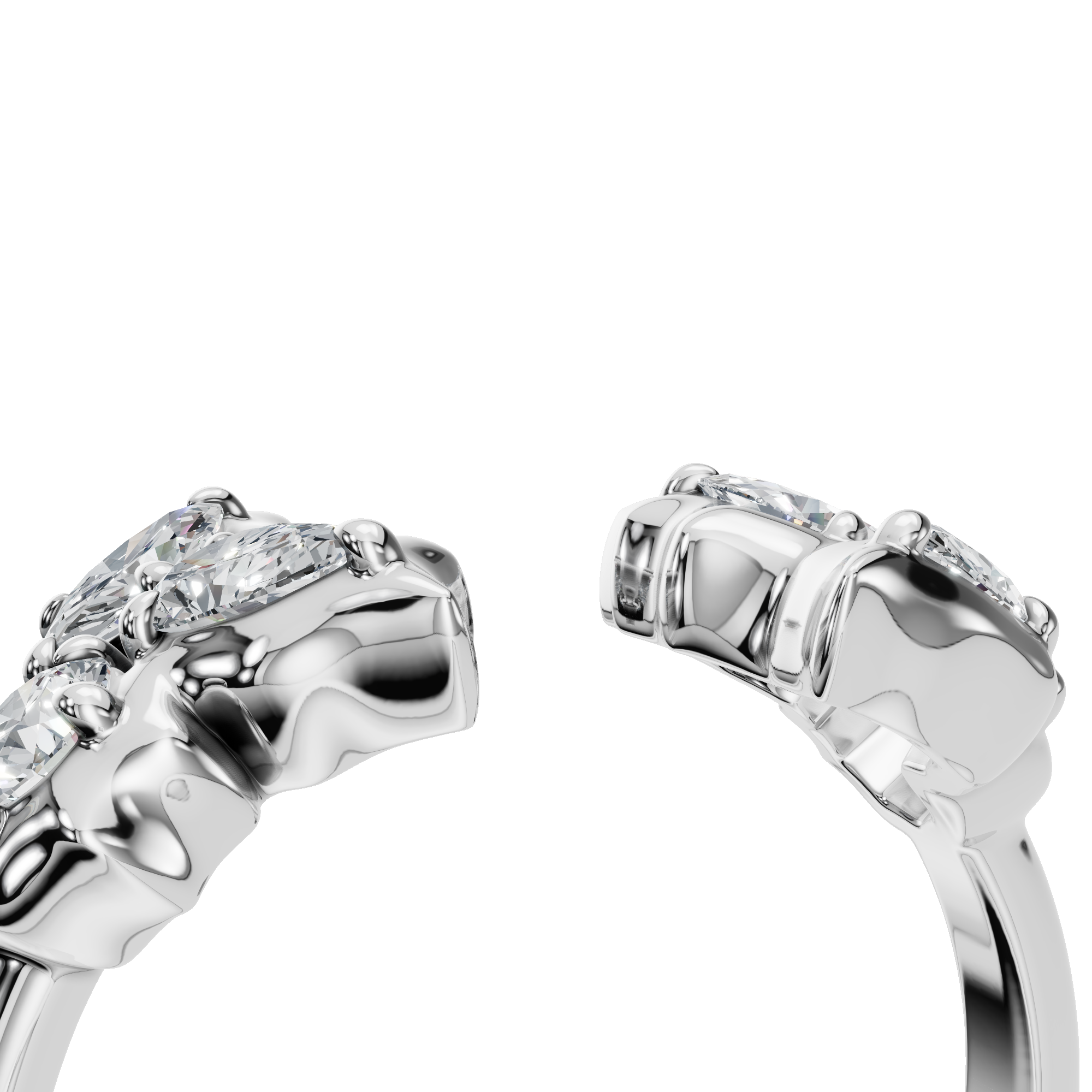 3 STONE OPEN RING