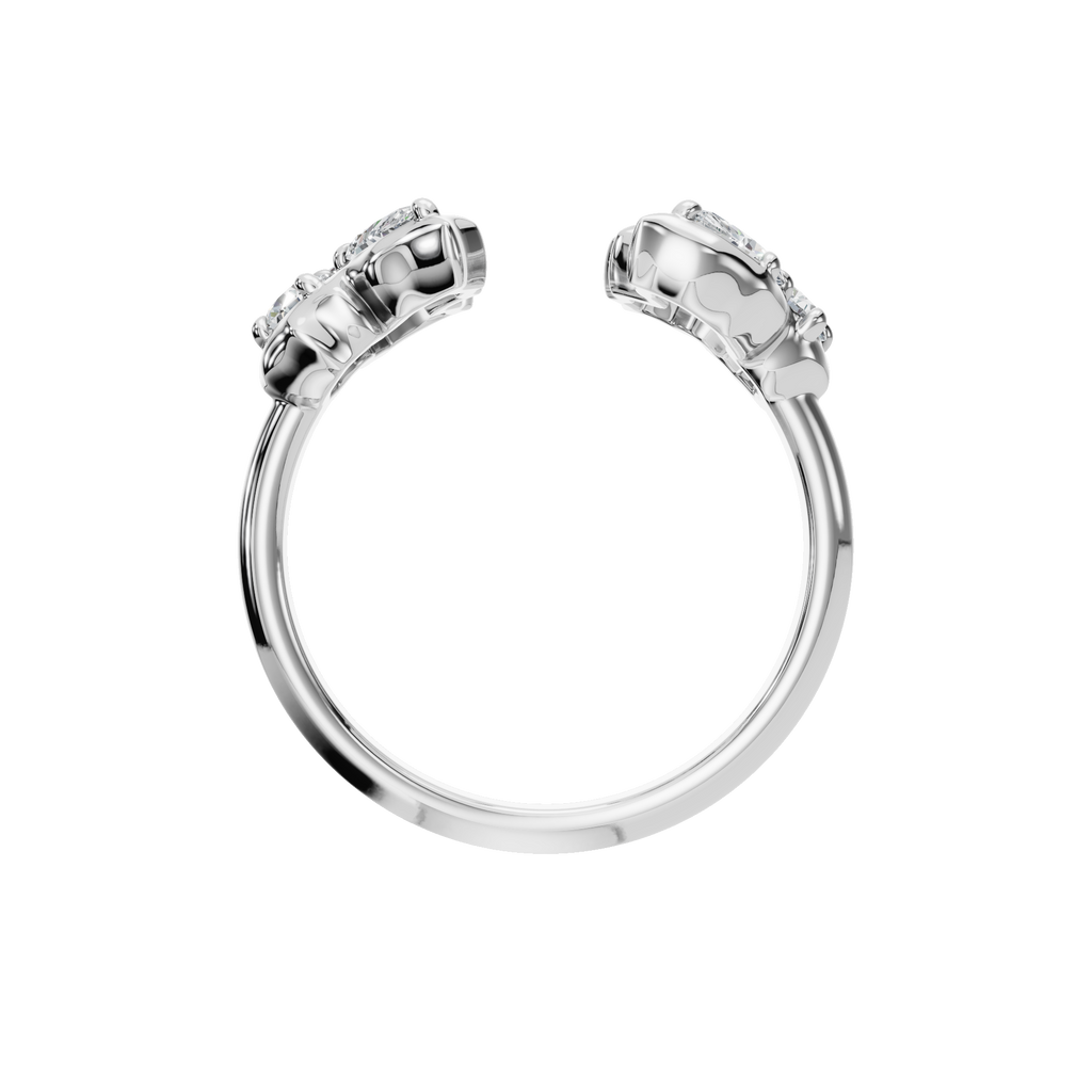 3 STONE OPEN RING