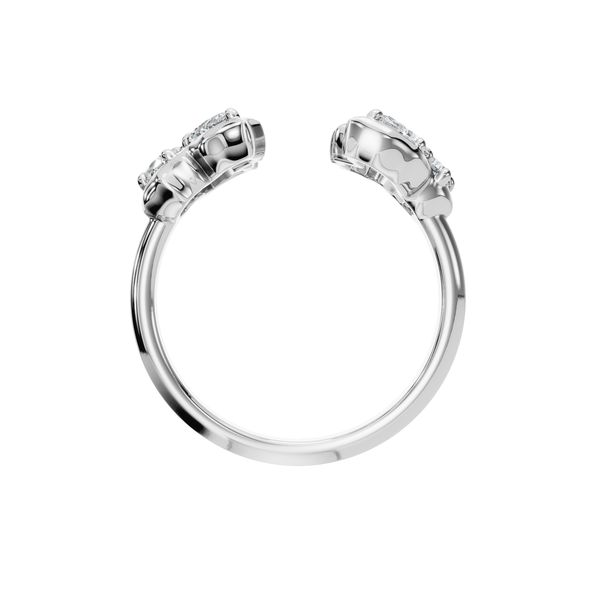 3 STONE OPEN RING