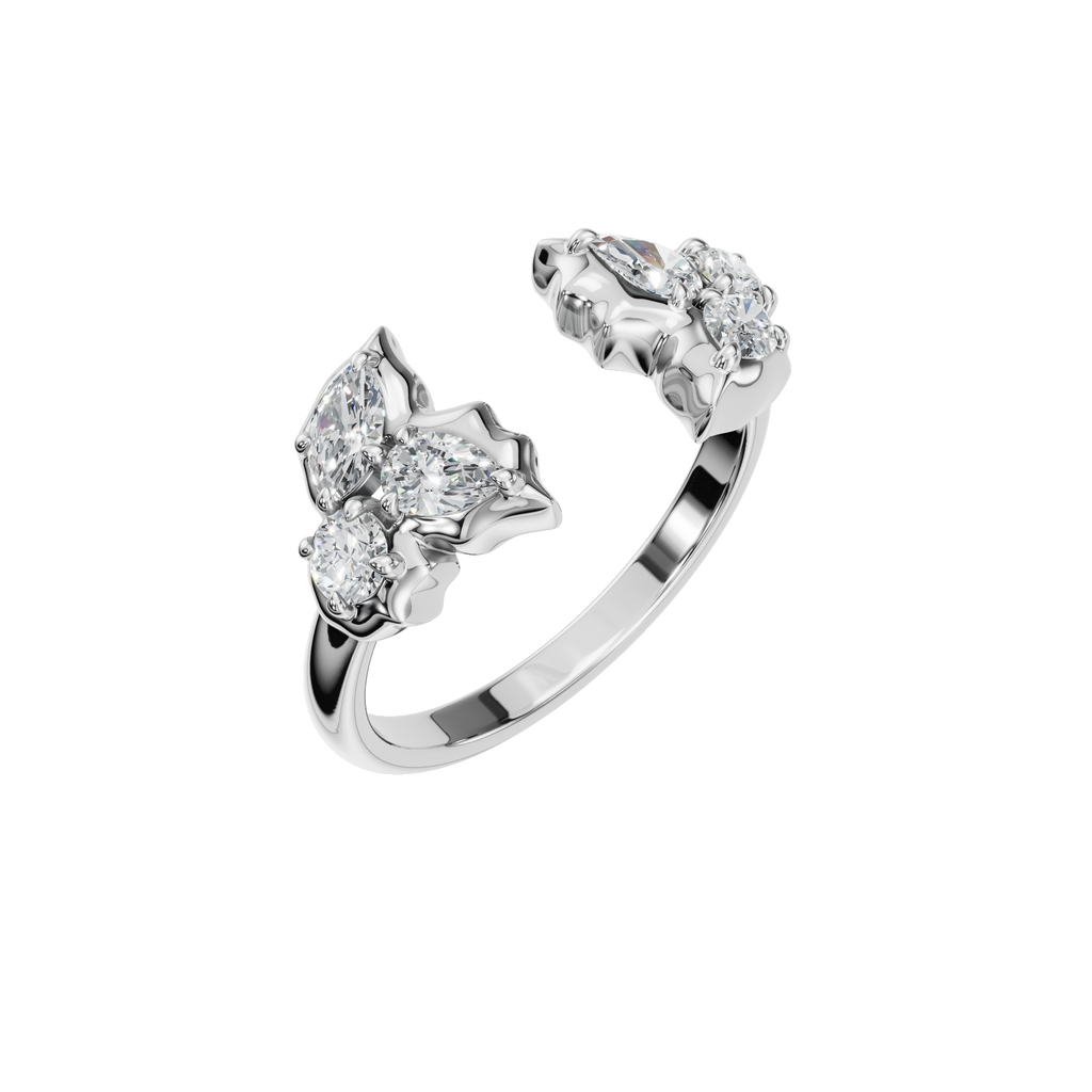 3 STONE OPEN RING