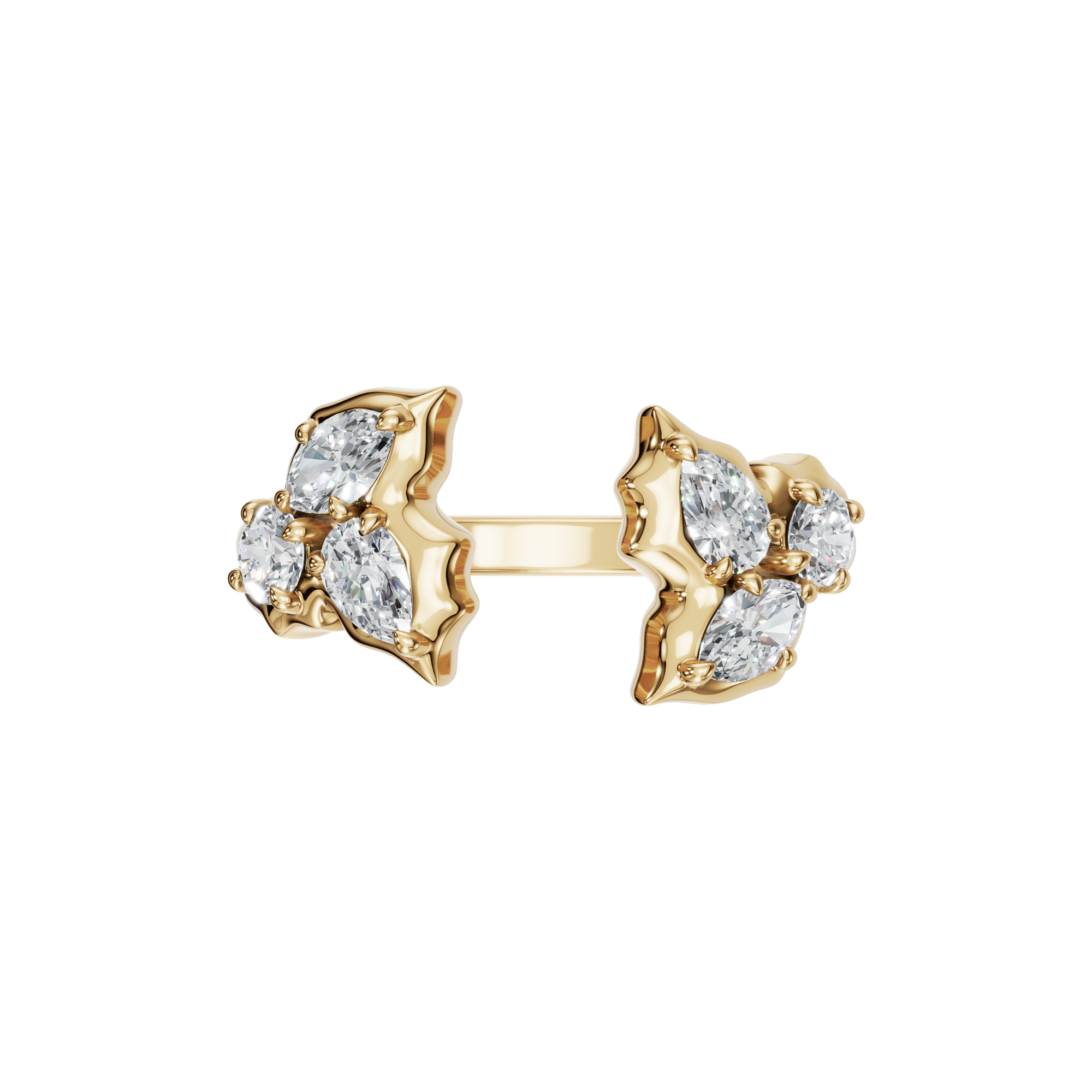 3 STONE OPEN RING