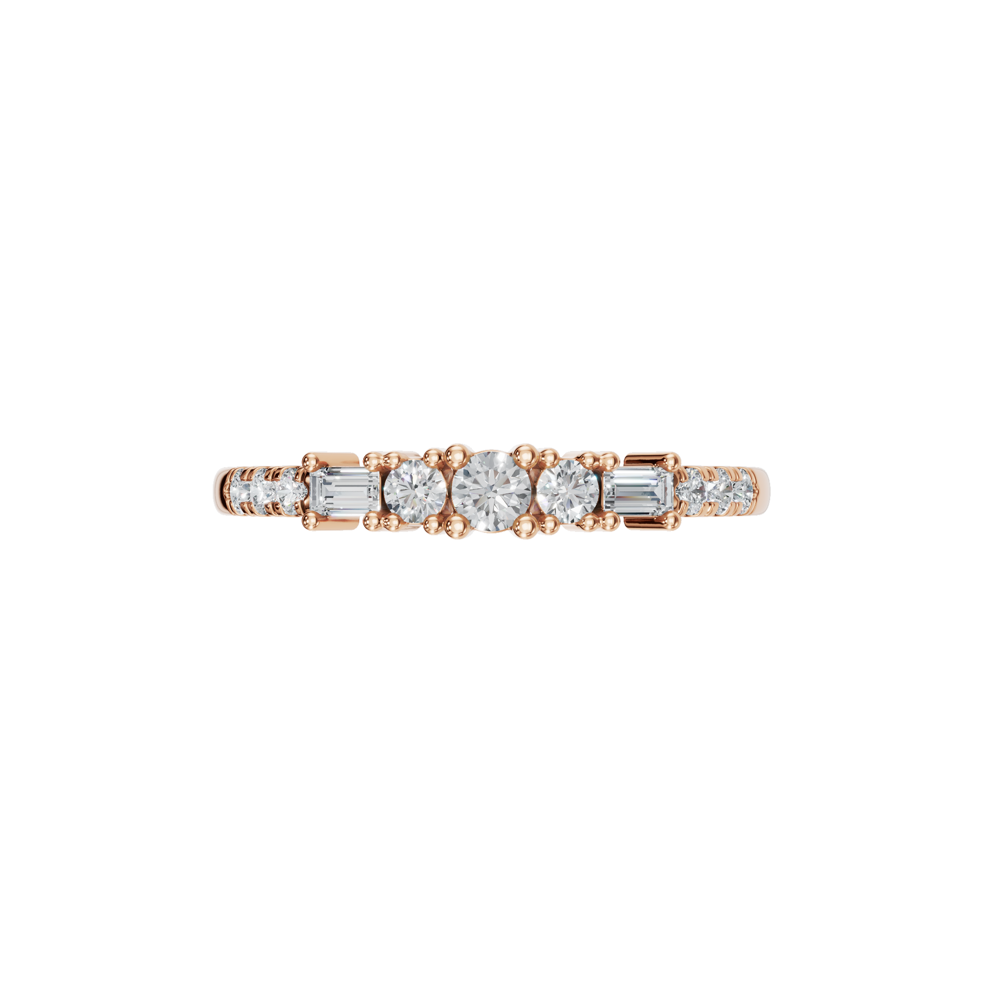 BAGUETTE ROUND ETERNITY WEDDING BAND - M&D Signature Jewels