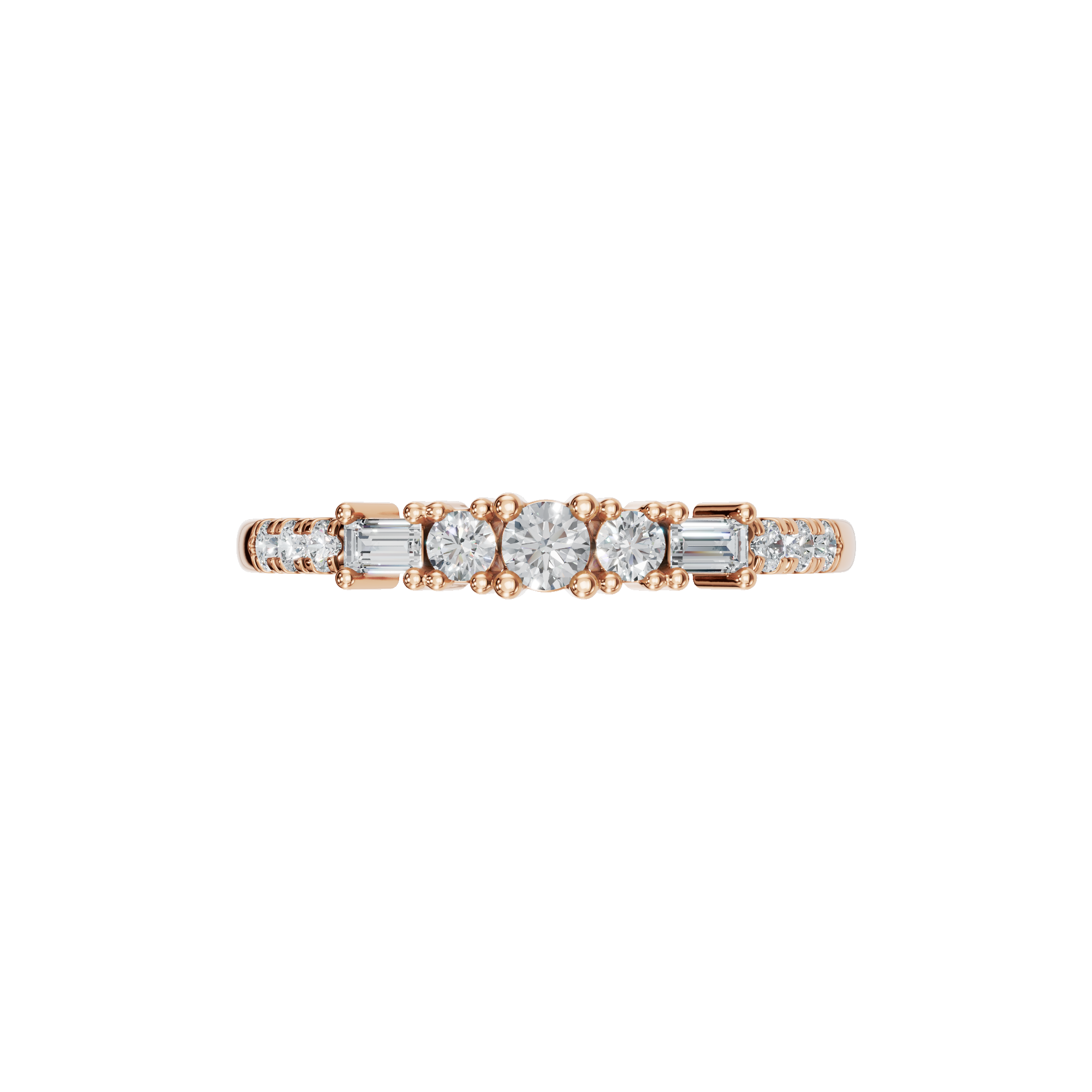 BAGUETTE ROUND ETERNITY WEDDING BAND