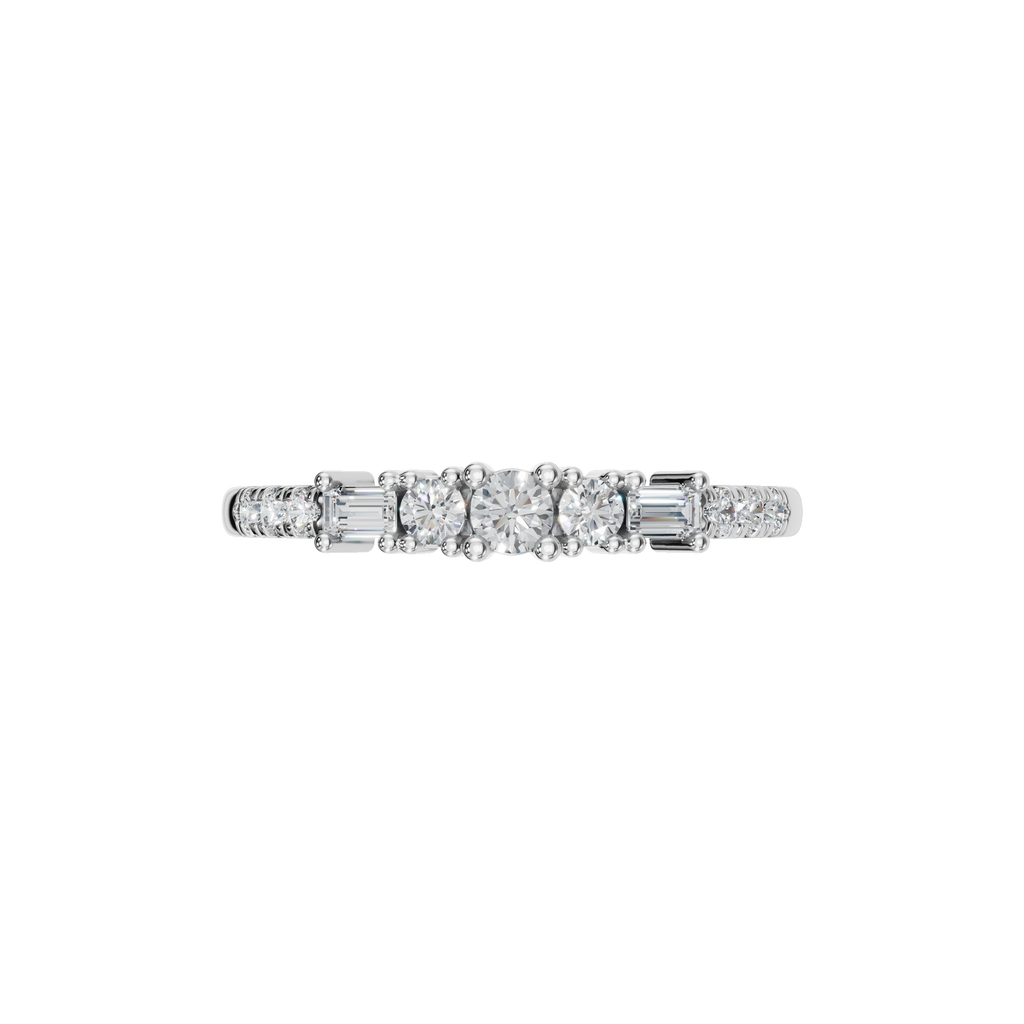 BAGUETTE ROUND ETERNITY WEDDING BAND
