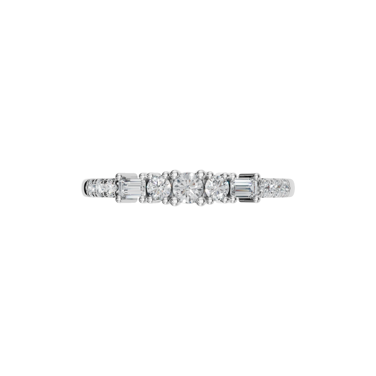 BAGUETTE ROUND ETERNITY WEDDING BAND - M&D Signature Jewels