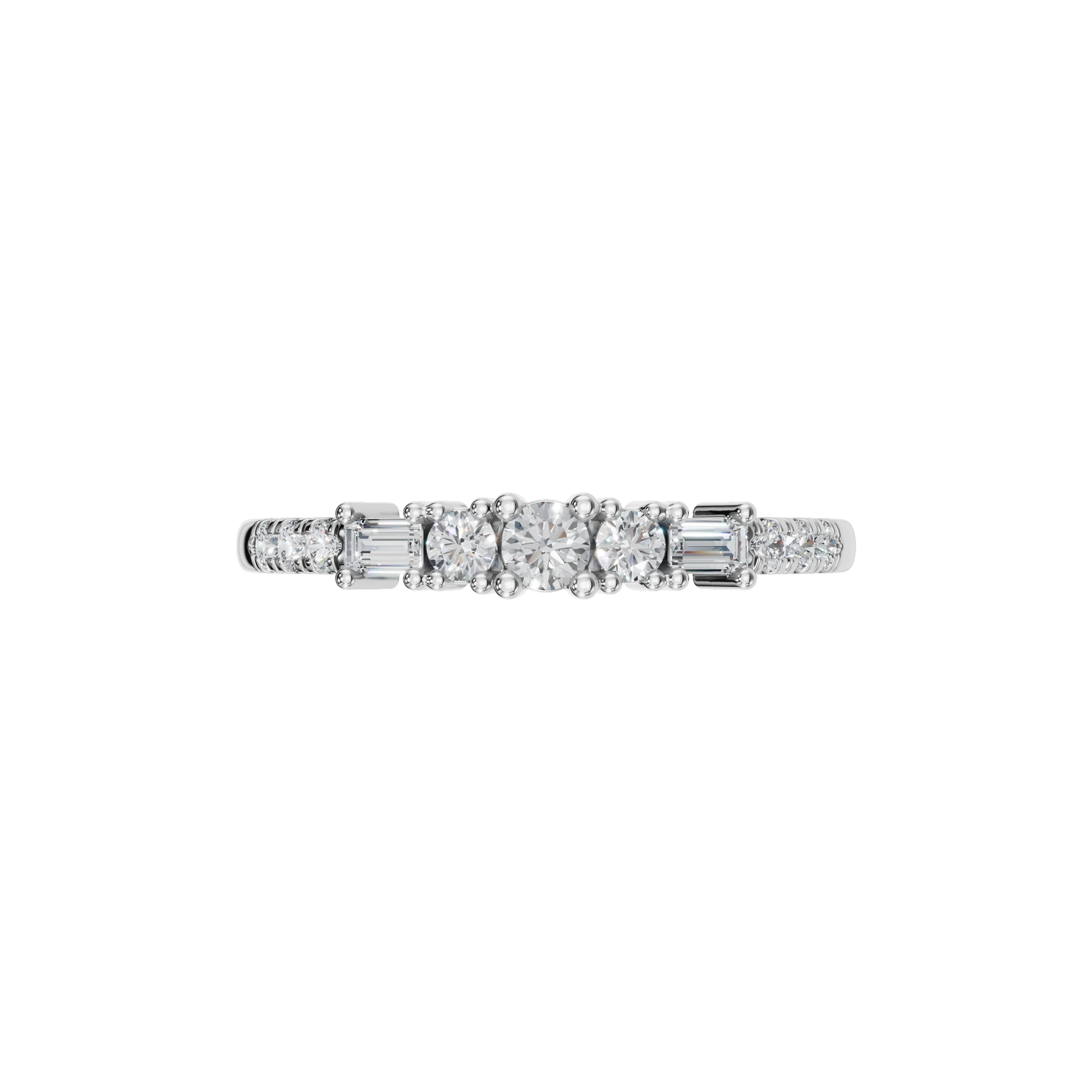 BAGUETTE ROUND ETERNITY WEDDING BAND - M&D Signature Jewels