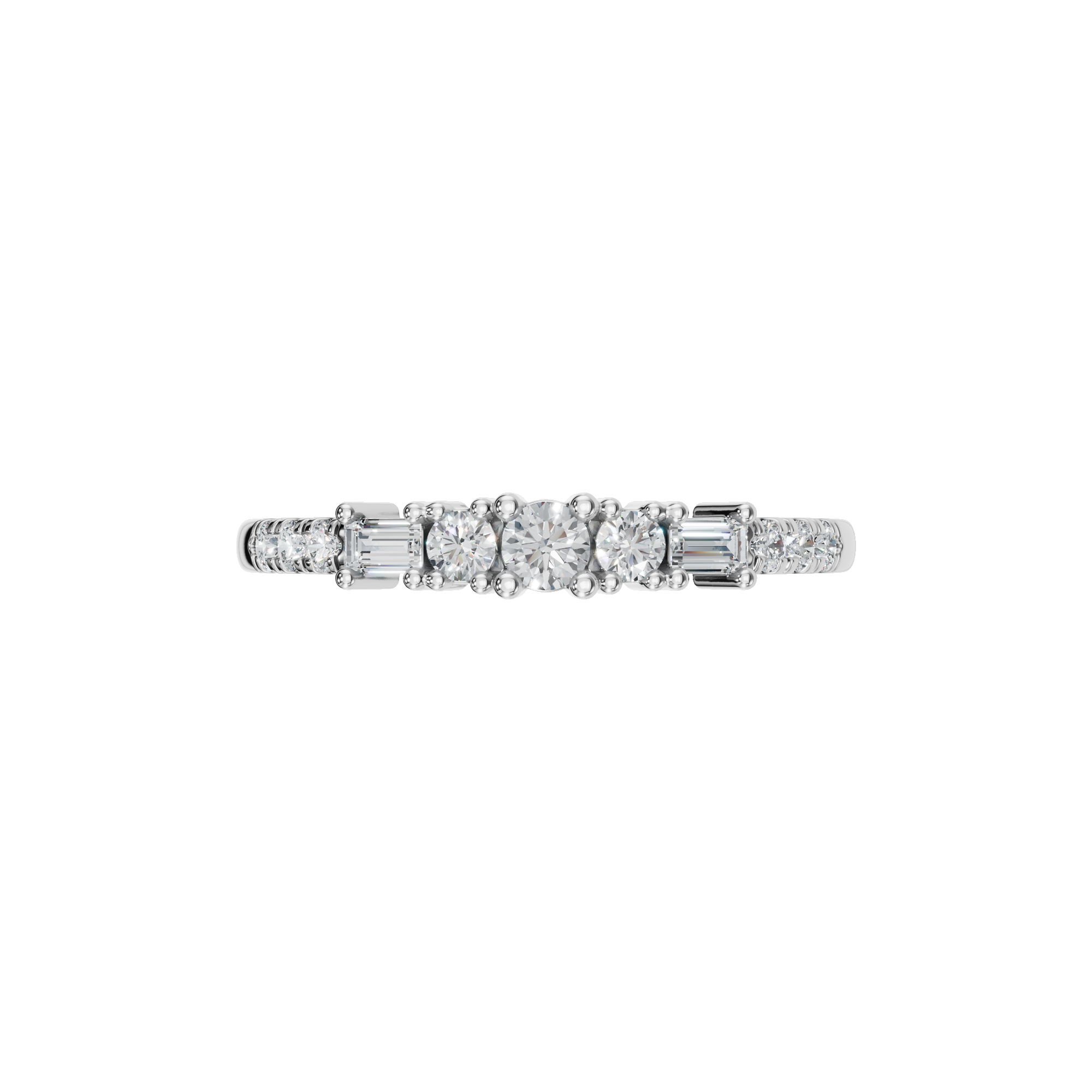 BAGUETTE ROUND ETERNITY WEDDING BAND