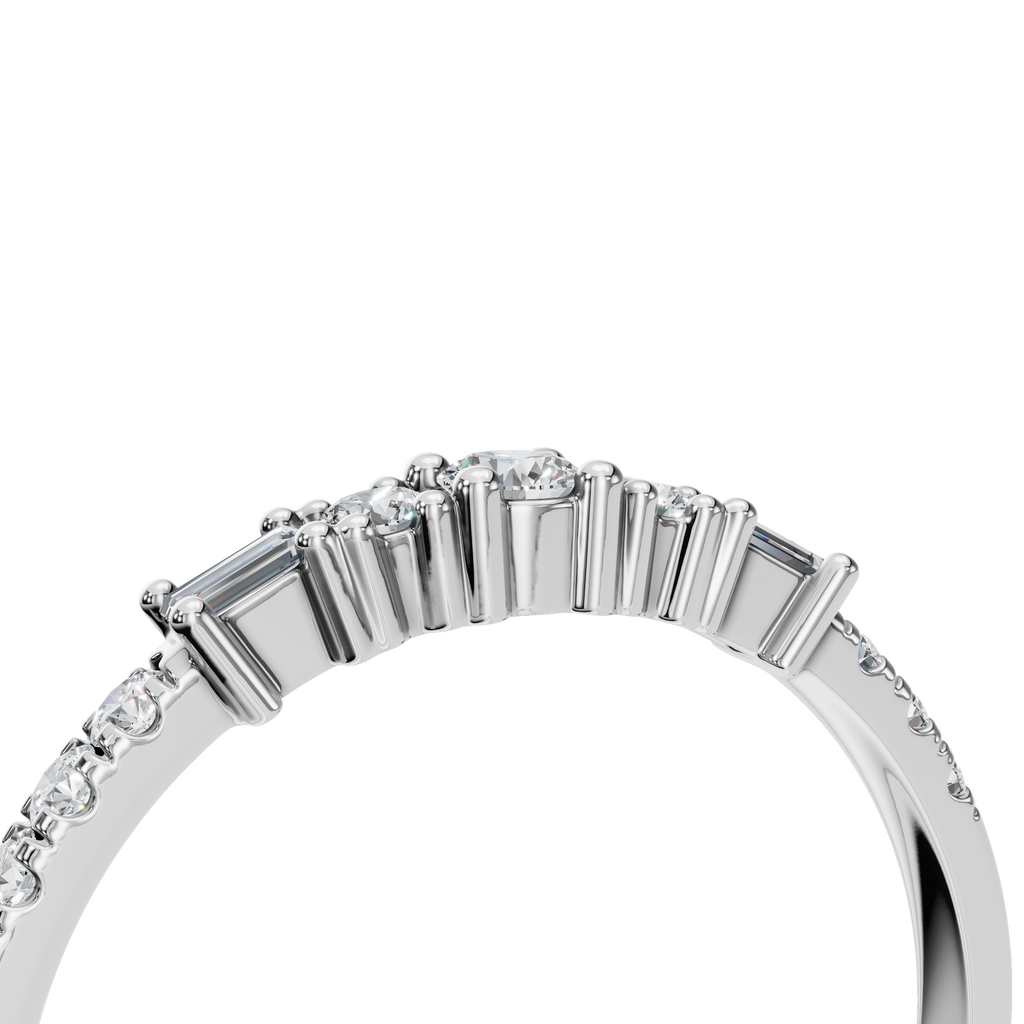 BAGUETTE ROUND ETERNITY WEDDING BAND