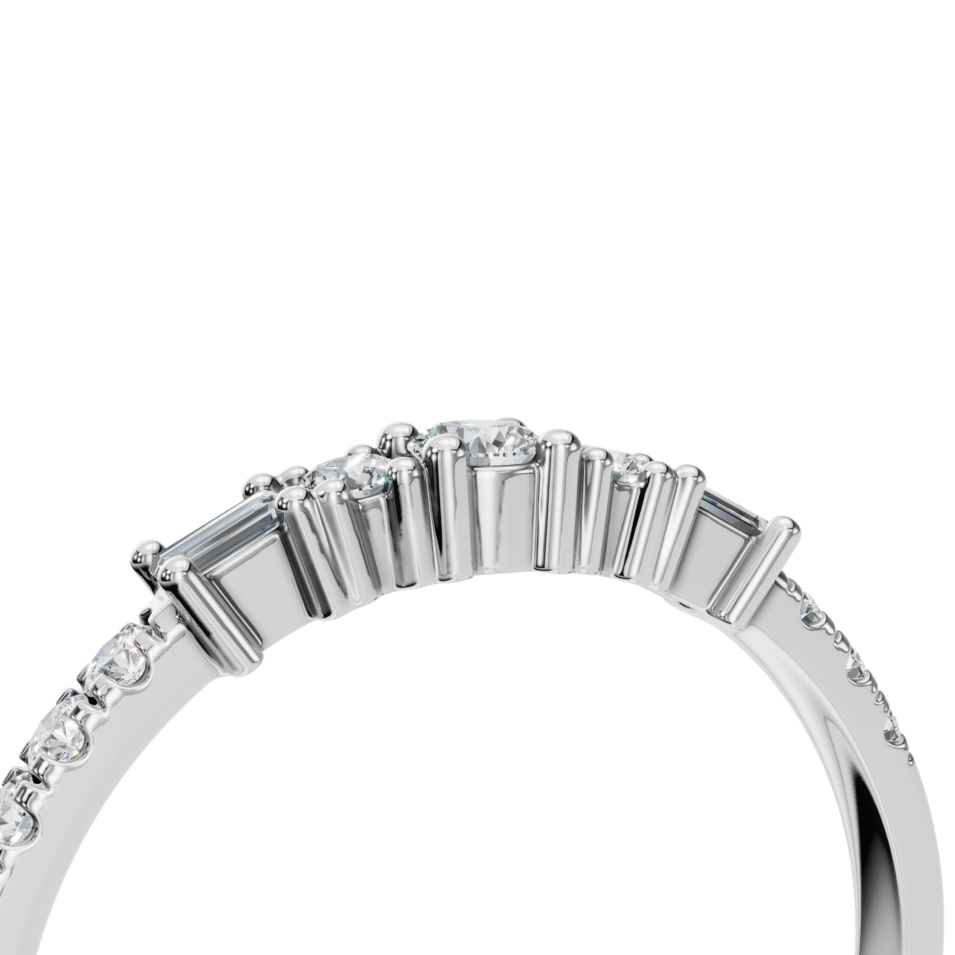 BAGUETTE ROUND ETERNITY WEDDING BAND - M&D Signature Jewels