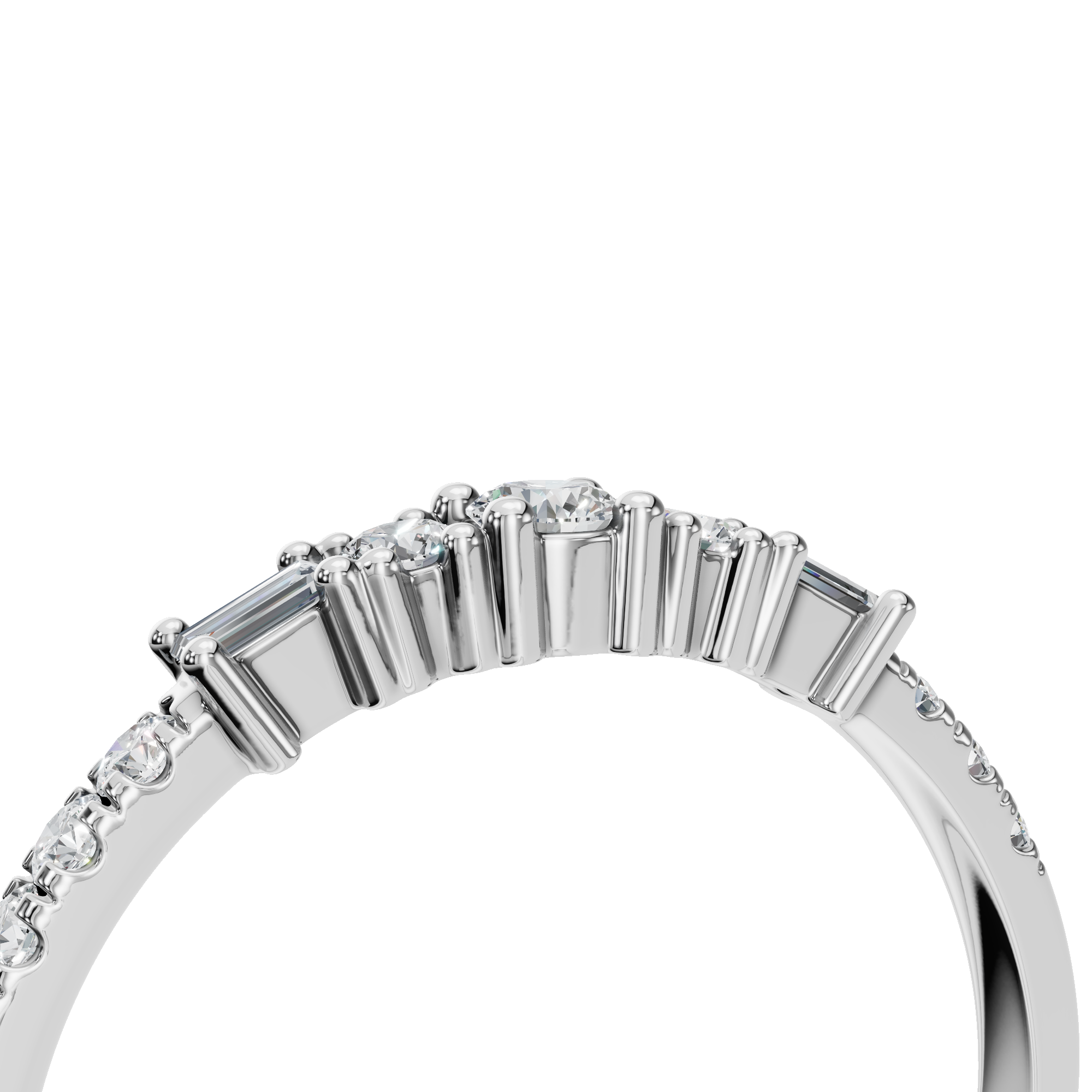 BAGUETTE ROUND ETERNITY WEDDING BAND