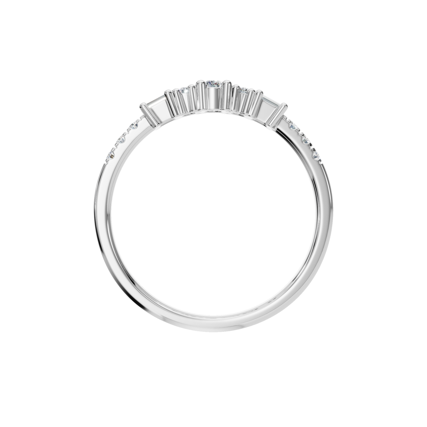 BAGUETTE ROUND ETERNITY WEDDING BAND - M&D Signature Jewels