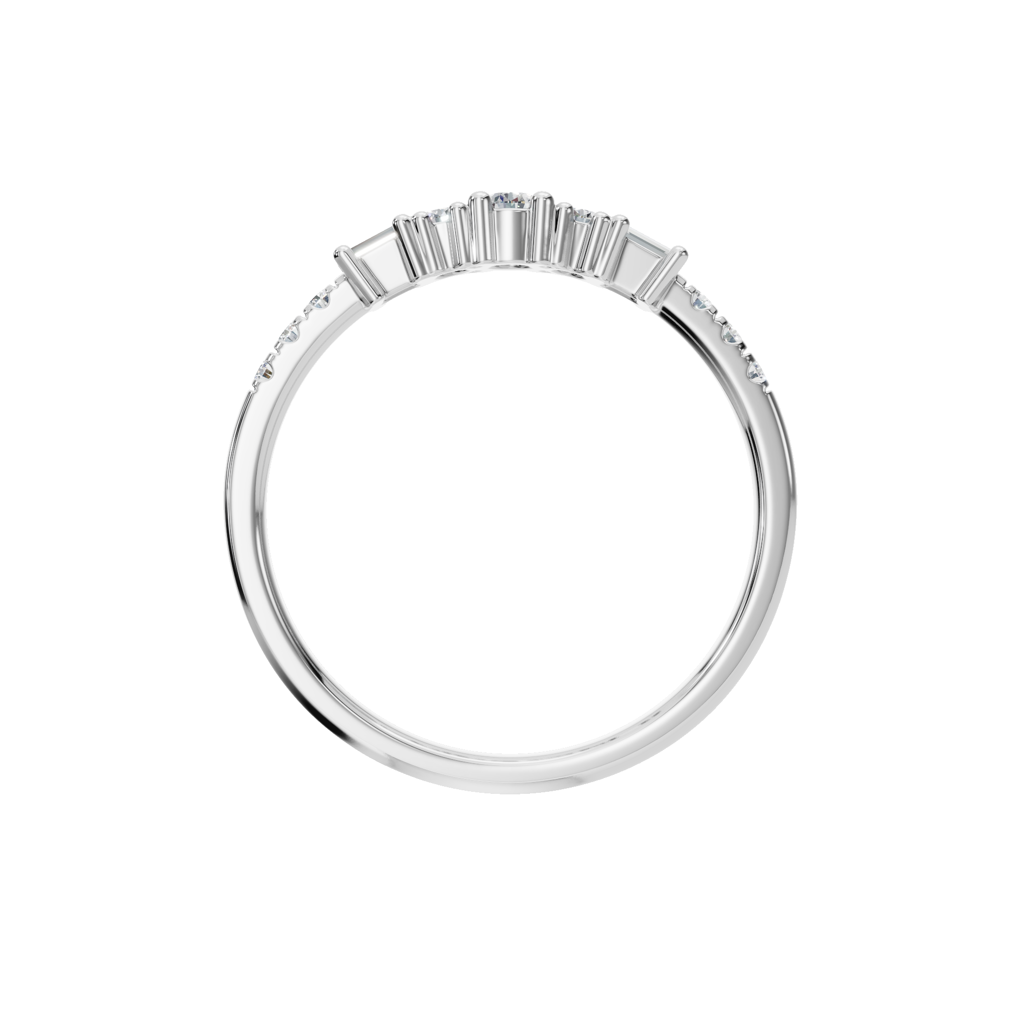 BAGUETTE ROUND ETERNITY WEDDING BAND
