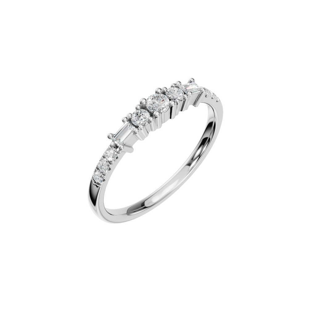 BAGUETTE ROUND ETERNITY WEDDING BAND