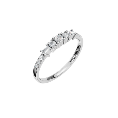 BAGUETTE ROUND ETERNITY WEDDING BAND - M&D Signature Jewels