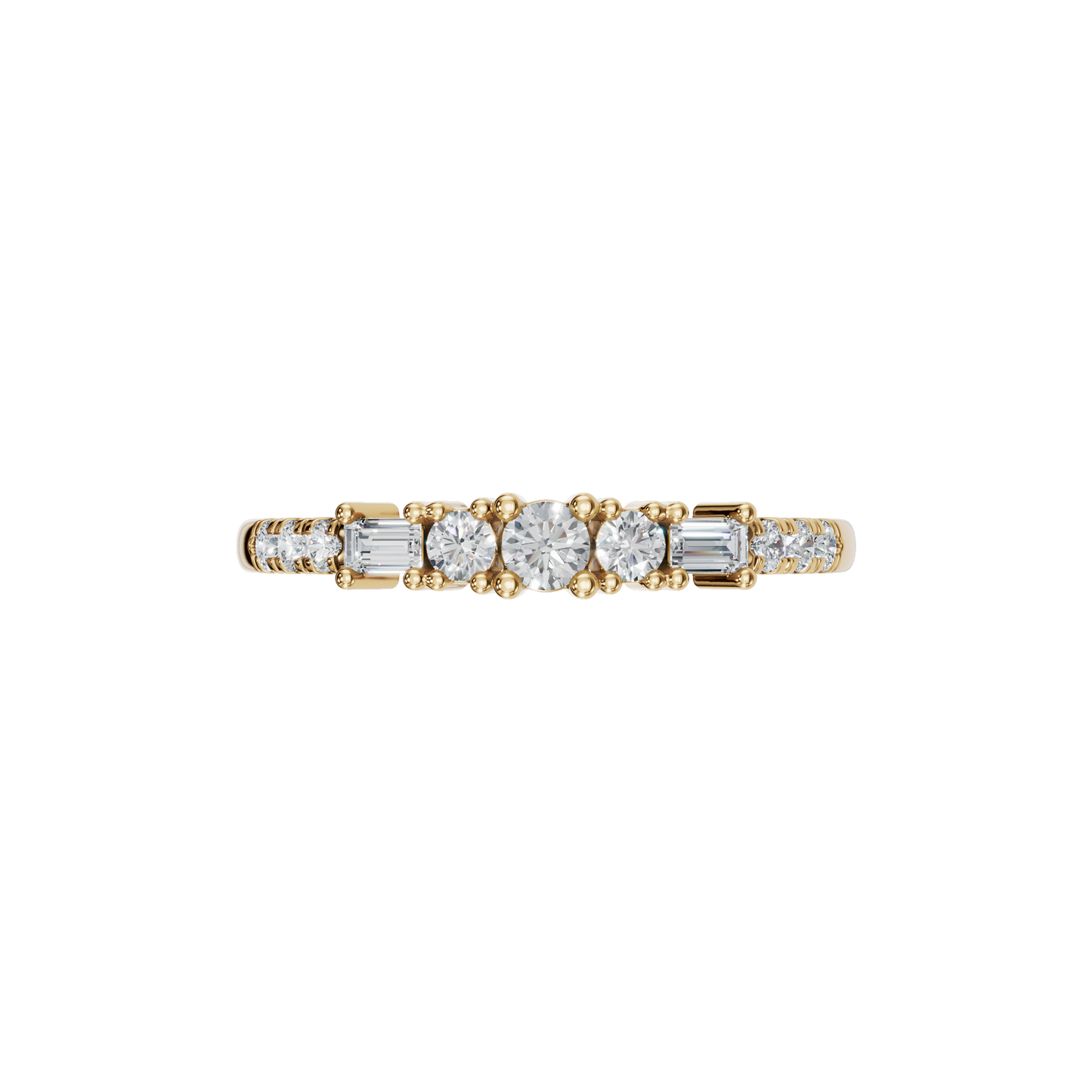 BAGUETTE ROUND ETERNITY WEDDING BAND - M&D Signature Jewels