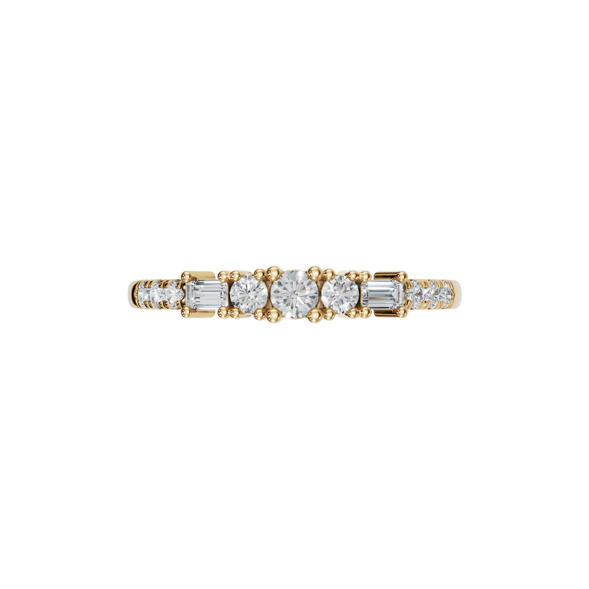 BAGUETTE ROUND ETERNITY WEDDING BAND - M&D Signature Jewels